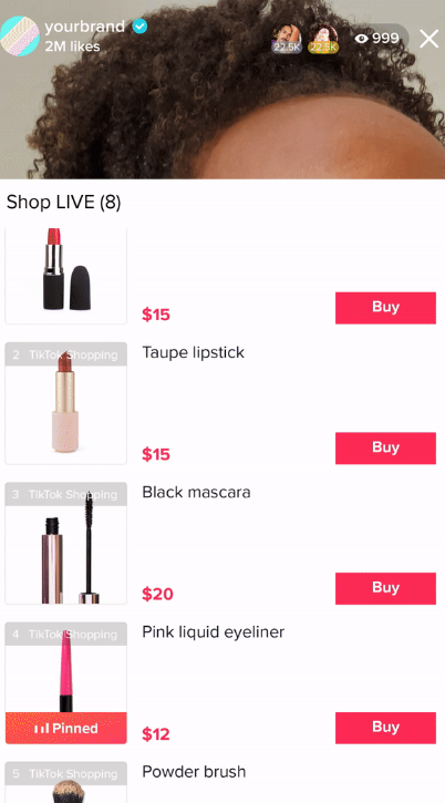 TikTok Shop Live Catalogue