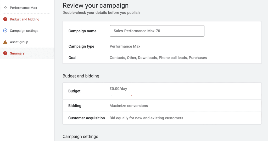 How to set up a Google Performance Campaign