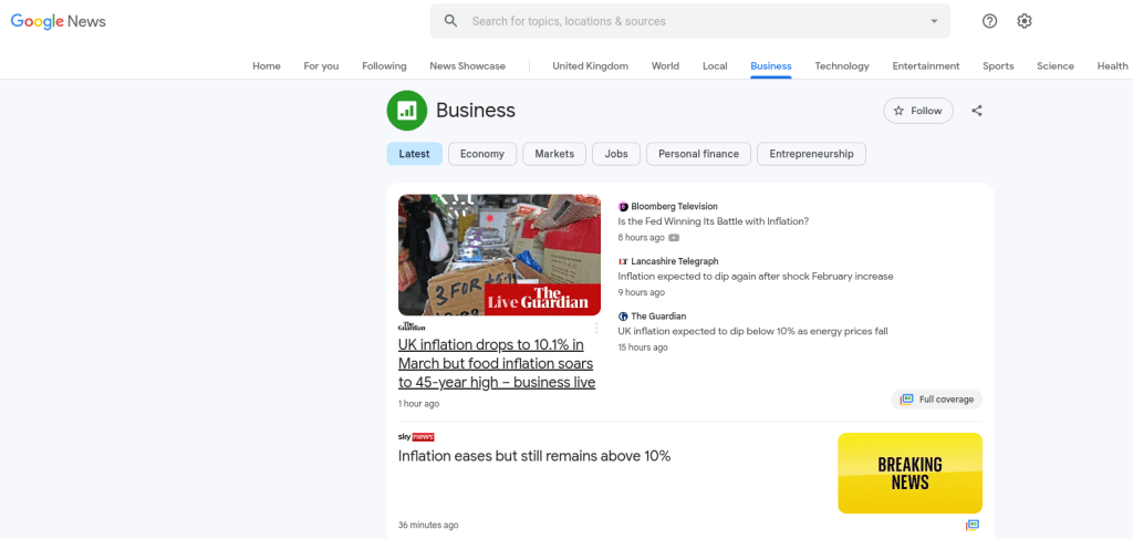 Google News aggregation tool